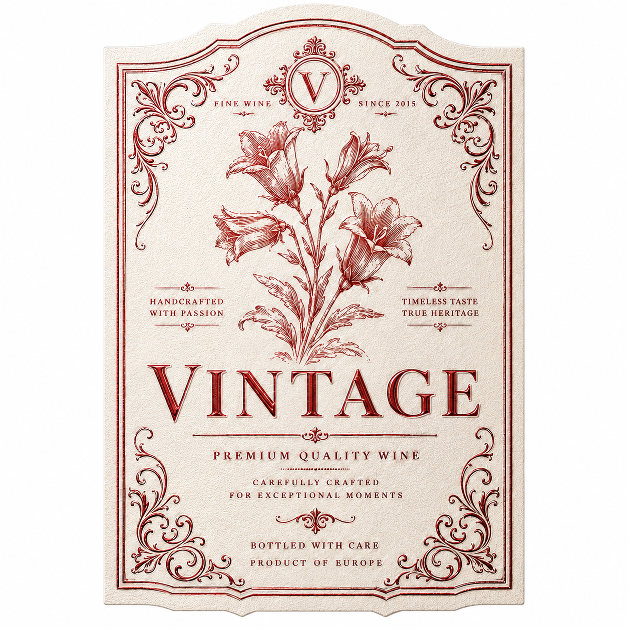 Custom Wine Bottle Label | Waterproof Paper Adhesive Stickers