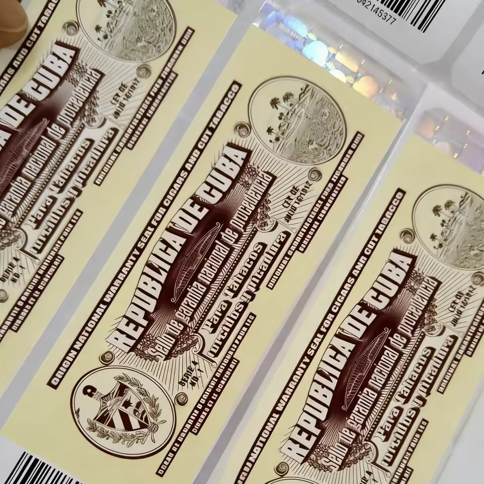 Custom Hologram Anti-counterfeiting Cigar Box Label with Seal